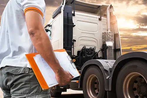 Decatur Trailer Sales & Service—A professional mechanic prepares to examine and repair a semi-truck in Decatur, IL.