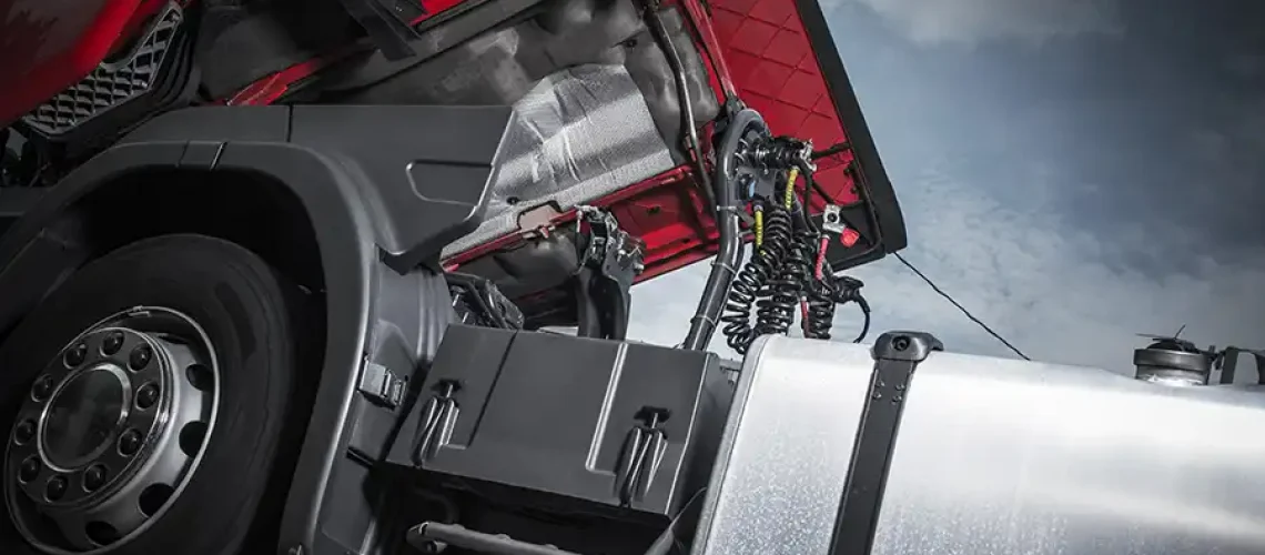 Decatur Trailer Sales & Service—a diesel engine semi-truck receiving oil change maintenance in Decatur, IL