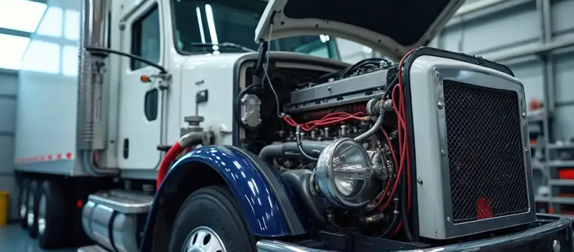 Decatur Trailer Sales & Service—Truck service in a repair garage for engine service in Decatur, IL.