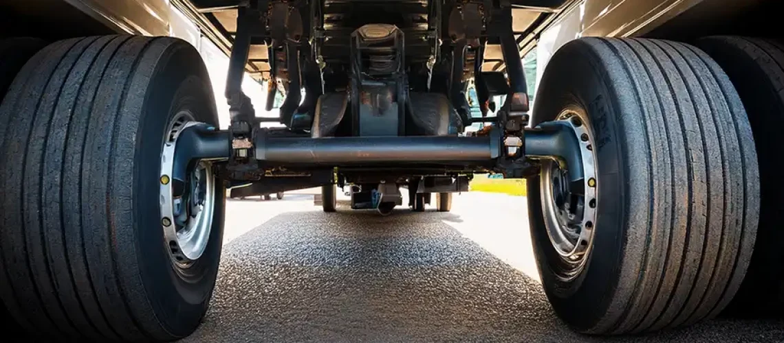 Decatur Trailer Sales & Service—A semi-truck’s suspension in Decatur, IL.